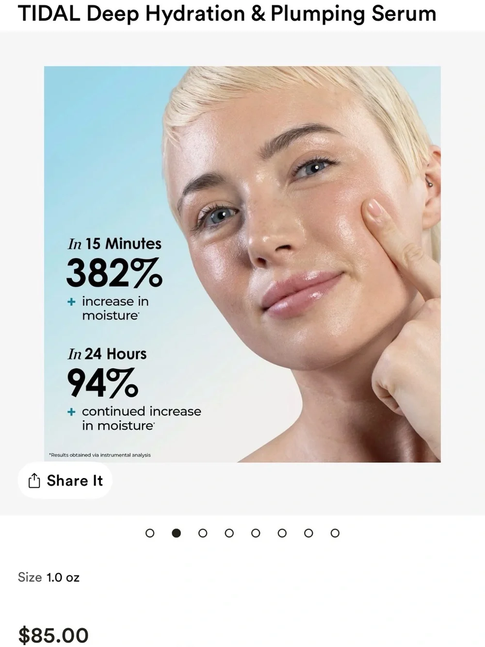 New in box Sunday Riley tidal hydration and plumping serum $85